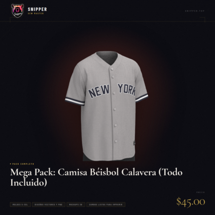 Mega Pack: Camisa Béisbol Calavera