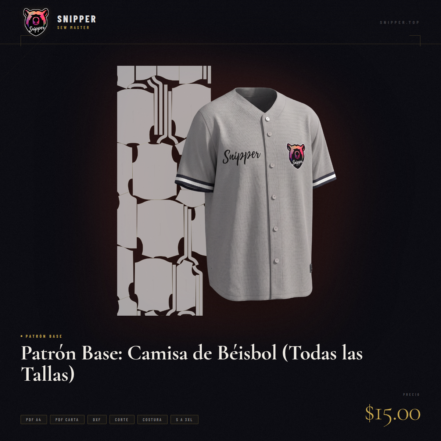 patrón base camisa béisbol