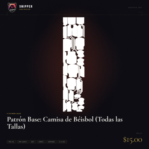 patrón base camisa béisbol
