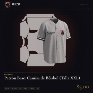 patrón base camisa béisbol talla xxl