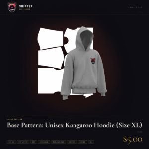 base pattern kangaroo hoodie size xl