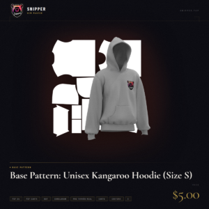 base pattern unisex kangaroo hoodie size s