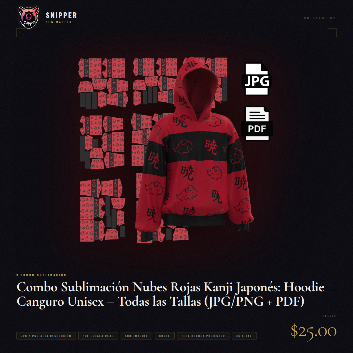 combo sublimación nubes rojas combo todas las tallas