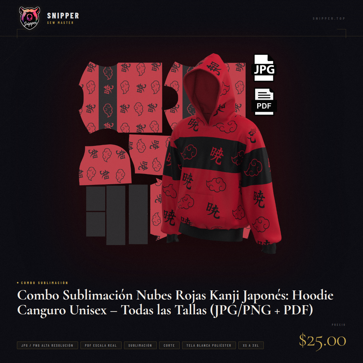 combo sublimación nubes rojas combo todas las tallas 3