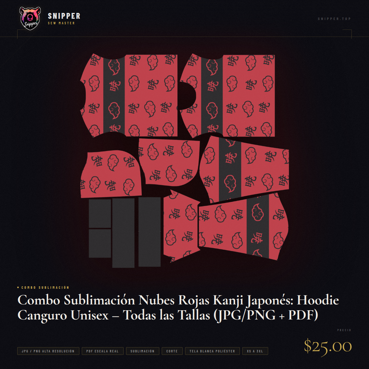 combo sublimación nubes rojas combo todas las tallas 4