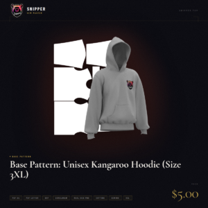 kangaroo hoodie base pattern size 3xl
