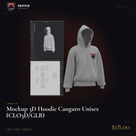 mockup hoodie canguro unisex mockup 3d