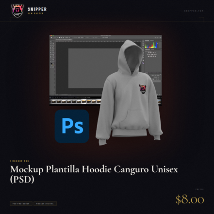 mockup plantilla hoodie canguro mockup psd