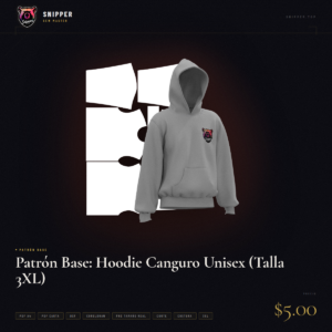 patrón base hoodie canguro talla 3xl