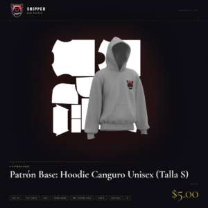 patrón base hoodie canguro talla s