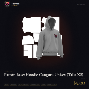 patrón base hoodie canguro talla xs