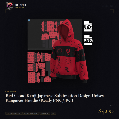red cloud sublimation design png design